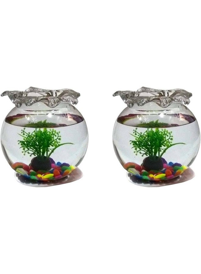 Afast Clear & Transparent Decorative Glass Fish Pot for Zoom View, Indoor Home, Room, Table Top, Dia -6 Inch, 15 X 15 X 15 Cm - Image 2